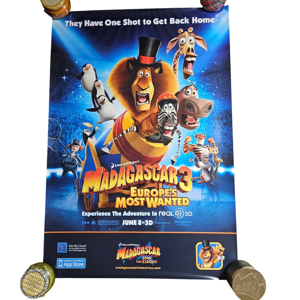 Madagascar 3: Europe's‎ Most Wanted 2012 Promo Movie Poster 27x40 Ben Stiller